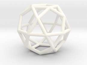 0276 Icosidodecahedron E (a=1cm) #001 in White Processed Versatile Plastic