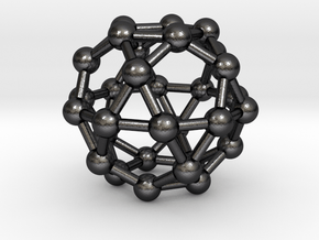 0394 Icosidodecahedron V&E (a=1cm) #003 in Polished and Bronzed Black Steel