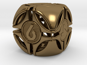 Bullseye D6 in Polished Bronze