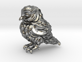 Owl Etta Tiny 3cm - Hollow 1.5mm in Polished Silver