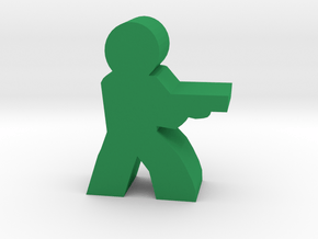 Game Piece, Character with Shotgun in Green Processed Versatile Plastic