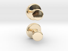 Cuff-link - Gem/Bead Settable in 14K Yellow Gold