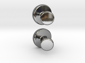 Cuff-link - Gem/Bead Settable in Fine Detail Polished Silver