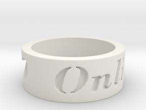 Love OnLine Ring Size 7 in White Natural Versatile Plastic