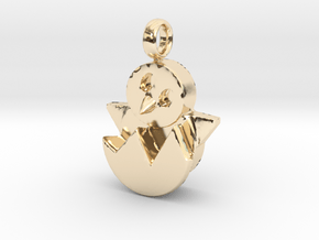 Hatching Chick Emoji Charm in 14k Gold Plated Brass
