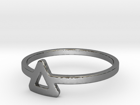 Triangle Ring Ring in Fine Detail Polished Silver