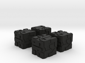 Game Piece, Hive Battlecube 16mm 4-set in Black Natural Versatile Plastic