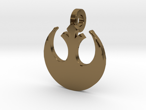 3d Star Wars Rebellion Pendant in Polished Bronze