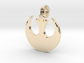 3d Star Wars Rebellion Pendant in 14k Gold Plated Brass
