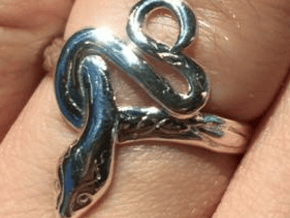 Covetous Silver Serpent Ring in Polished Silver: 8.5 / 58