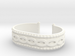Scroll Bracelet in White Processed Versatile Plastic
