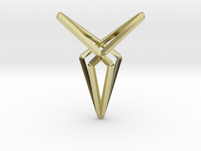 YOUNIVERSAL X, Pendant. Sharp Elegance in 18k Gold Plated Brass