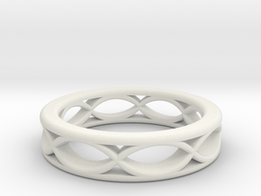 Twisting Ring in White Natural Versatile Plastic