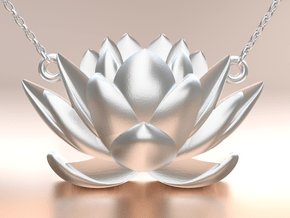 Lotus Pendant in Polished Silver