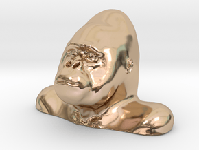 Gorilla Bust Sculpt in 14k Rose Gold