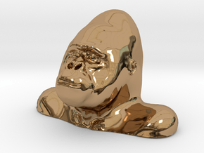 Gorilla Bust Sculpt in Polished Brass
