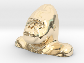 Gorilla Bust Sculpt in 14k Gold Plated Brass