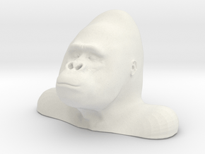 Gorilla Bust Sculpt in White Natural Versatile Plastic
