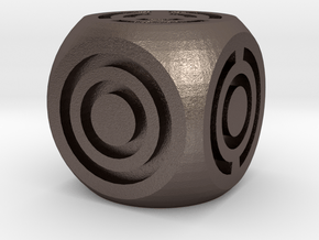 Arc Axis D6 Round Die in Polished Bronzed Silver Steel