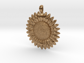 Sunflower Pendant in Polished Brass