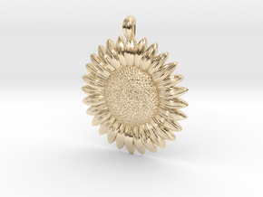 Sunflower Pendant in 14k Gold Plated Brass