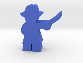 Game Piece, Civil War Officer, brimmed hat, sword in Blue Processed Versatile Plastic