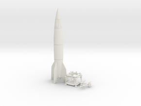 TT Gauge - V2 Rocket With Platform and Dolly in White Natural Versatile Plastic