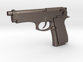 Gun in Polished Bronzed Silver Steel