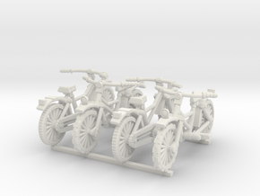 28mm scale Bicycle model 1 (4 pieces) in White Natural Versatile Plastic