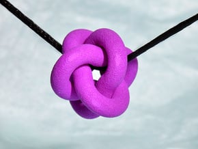Borromean Rings Pendant in Purple Processed Versatile Plastic: Large