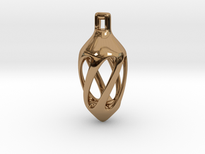 Twisted spindle pendant in Polished Brass