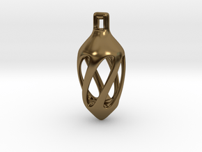 Twisted spindle pendant in Polished Bronze