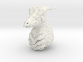 Dragon bust in White Natural Versatile Plastic