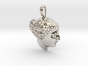 VENUS DE MILO necklace pendant in Rhodium Plated Brass