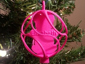 Teddy Bear Ornament - Custom in Pink Processed Versatile Plastic