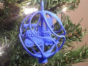 Train Ornament - Custom in Blue Processed Versatile Plastic