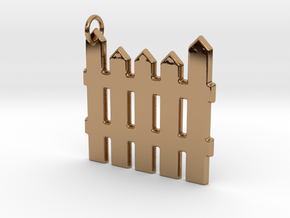 White Picket Fence Keychain in Polished Brass