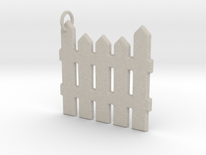 White Picket Fence Keychain in Natural Sandstone