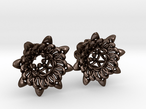 The Chrysanthemums Plugs /gauge /size1/2"(12mm) in Polished Bronze Steel