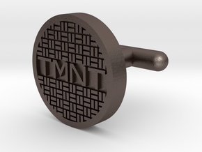 TMNT Sewer Cover Cuff Link in Polished Bronzed Silver Steel
