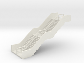 N Scale Station Stairs H30mm in White Natural Versatile Plastic