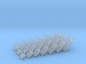 HO Stairs assorted 21pc in Smooth Fine Detail Plastic