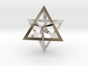 Double Tetrahedron, Merkabah in Rhodium Plated Brass