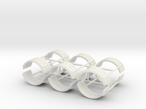 1/50th Dual Tire Fenders set of six in White Natural Versatile Plastic