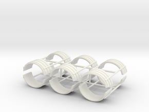 1/50th Dual Tire Fenders set of six in White Natural Versatile Plastic