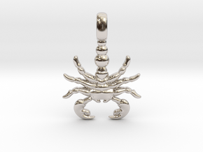 SCORPION TOTEM Zodiac Pendant Jewelry Symbol in Rhodium Plated Brass
