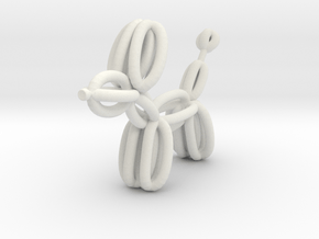 Balloon Dog Pendant in White Natural Versatile Plastic