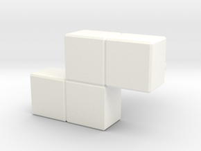 "Z" Tetris Cufflink in White Processed Versatile Plastic