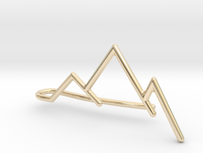 Mountain tie bar in 14k Gold Plated Brass