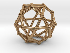 0393 Icosidodecahedron V&E (a=1cm) #002 in Polished Brass